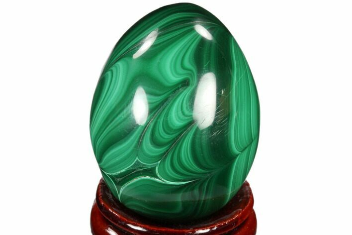 Polished Malachite Egg - Congo #115293